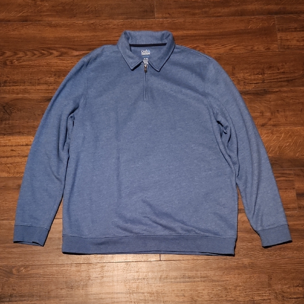 Men Croft & Barrow Blue Zip Up Sweater Classic Design